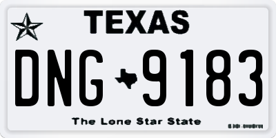 TX license plate DNG9183