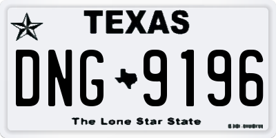 TX license plate DNG9196