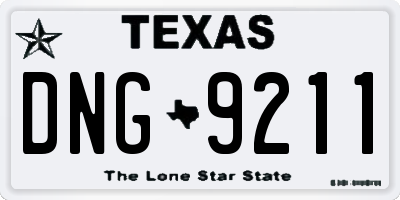 TX license plate DNG9211