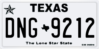 TX license plate DNG9212