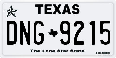 TX license plate DNG9215