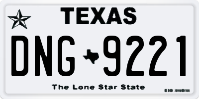 TX license plate DNG9221