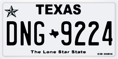 TX license plate DNG9224