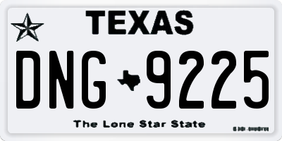 TX license plate DNG9225