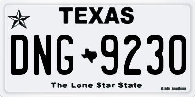 TX license plate DNG9230