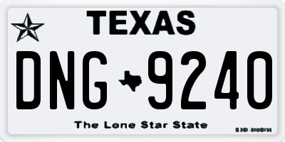 TX license plate DNG9240