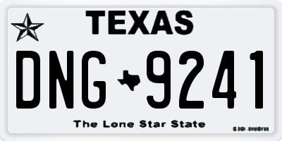 TX license plate DNG9241
