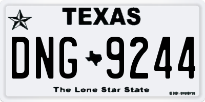 TX license plate DNG9244