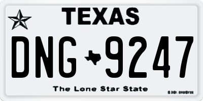 TX license plate DNG9247