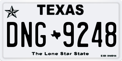 TX license plate DNG9248