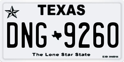 TX license plate DNG9260