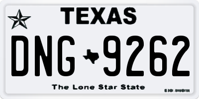 TX license plate DNG9262