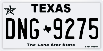 TX license plate DNG9275