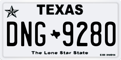 TX license plate DNG9280