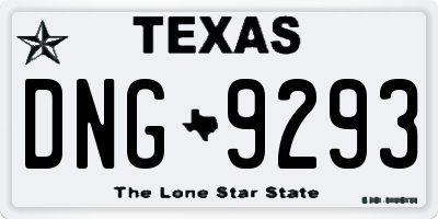 TX license plate DNG9293