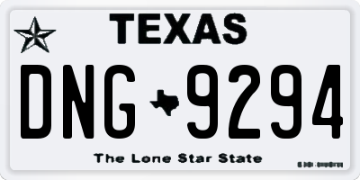 TX license plate DNG9294
