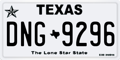 TX license plate DNG9296