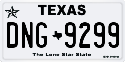 TX license plate DNG9299