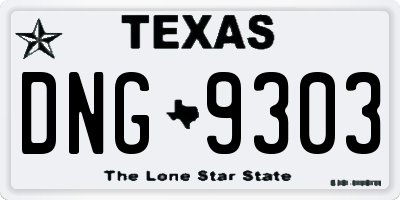 TX license plate DNG9303