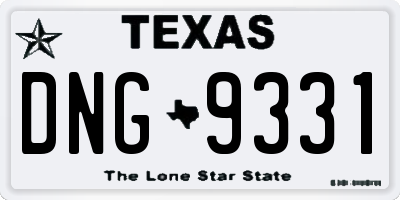 TX license plate DNG9331