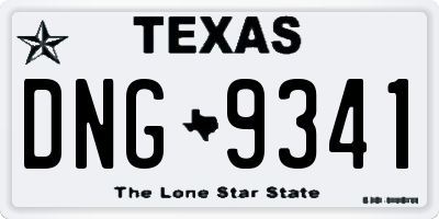 TX license plate DNG9341