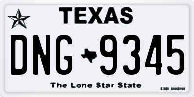 TX license plate DNG9345