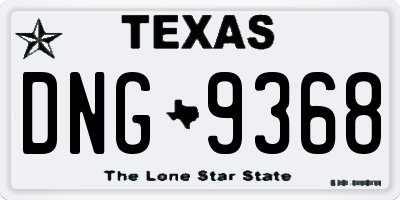 TX license plate DNG9368