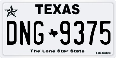 TX license plate DNG9375