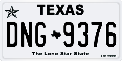 TX license plate DNG9376