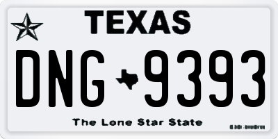 TX license plate DNG9393