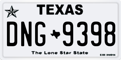 TX license plate DNG9398