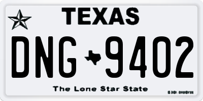 TX license plate DNG9402