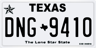 TX license plate DNG9410