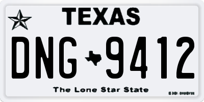 TX license plate DNG9412