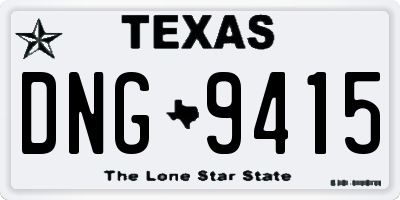 TX license plate DNG9415