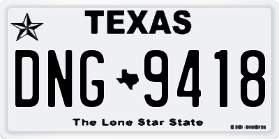 TX license plate DNG9418