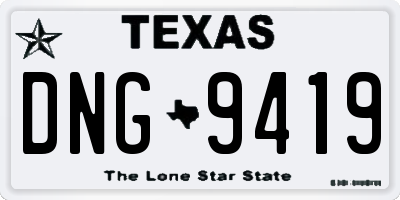 TX license plate DNG9419