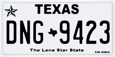 TX license plate DNG9423