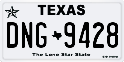 TX license plate DNG9428