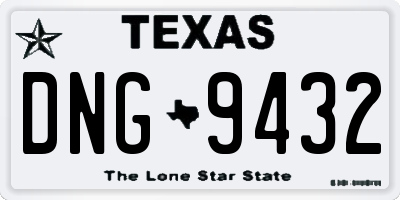 TX license plate DNG9432