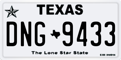 TX license plate DNG9433
