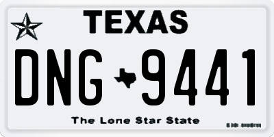 TX license plate DNG9441