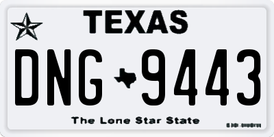 TX license plate DNG9443
