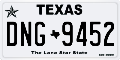 TX license plate DNG9452