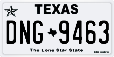 TX license plate DNG9463