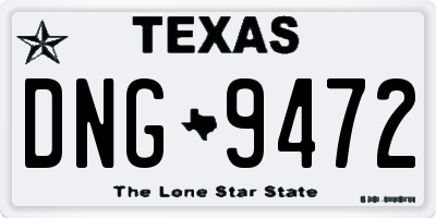 TX license plate DNG9472