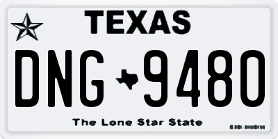 TX license plate DNG9480