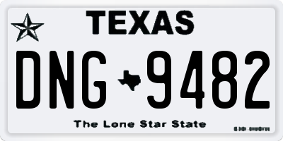 TX license plate DNG9482