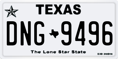 TX license plate DNG9496