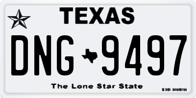 TX license plate DNG9497